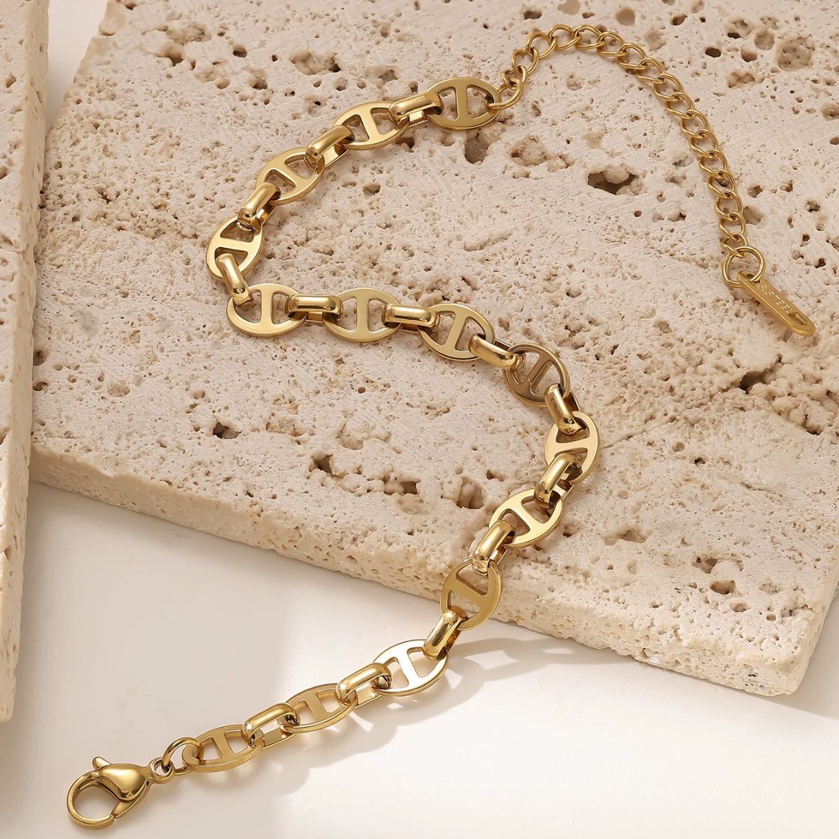 豚鼻アンカーチェーン ブレスレット ステンレス 18K PVD ユニセックス
