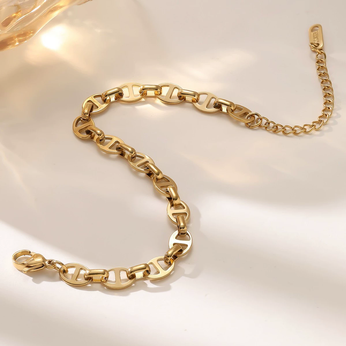 豚鼻アンカーチェーン ブレスレット ステンレス 18K PVD ユニセックス