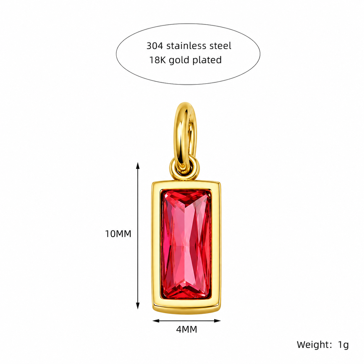 12月誕生石 ラッキーカラーネックレス｜サージカルステンレス 18KGP
