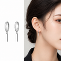 スティックチャーム ミニフープピアス 両耳用 シルバー925コーティング ユニセックス