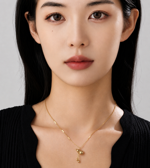 お守りペンダント ネックレス 316Lサージカルステンレス 18K PVD つけっぱなしOK